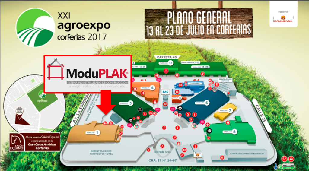 Ubicación Moduplak en Agroexpo 2017