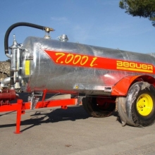 Cisterna de purín, purinera, de un eje galvanizada